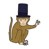 cartoon monkey wearing top hat N6