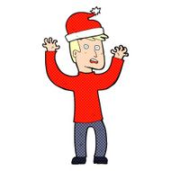 cartoon man ready for christmas N59