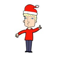 cartoon man ready for christmas N61