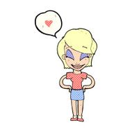 cartoon woman in love N82