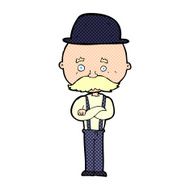 cartoon man wearing bowler hat N27