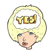 cartoon woman thinking yes N3