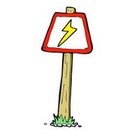 cartoon electrical warning sign N9