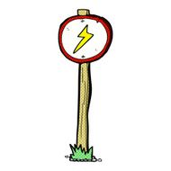 cartoon electrical warning sign N11