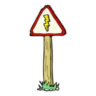 cartoon electrical warning sign N12