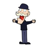 cartoon man wearing bowler hat N28
