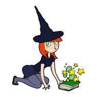 cartoon witch and spell book N3