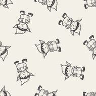 Christmas elf doodle seamless pattern background