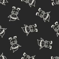 Christmas elf doodle seamless pattern background N2