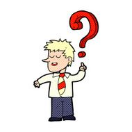 cartoon school boy with question N6