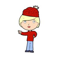 cartoon man wearing winter hat N53