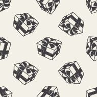 Christmas gift doodle seamless pattern background