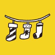 christmas socks doodle N16