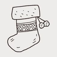 Christmas socks doodle drawing N11