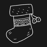 Christmas socks doodle drawing N12