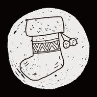 Christmas socks doodle drawing N13