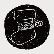 Christmas socks doodle drawing N14