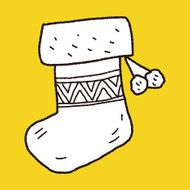 Christmas socks doodle drawing N15