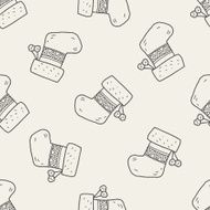 Christmas socks doodle drawing seamless pattern background
