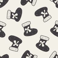Christmas socks doodle seamless pattern background