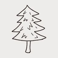 Christmas tree doodle drawing N14