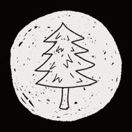 Christmas tree doodle drawing N16