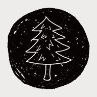 Christmas tree doodle drawing N17