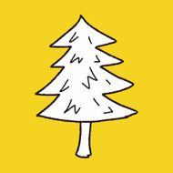 Christmas tree doodle drawing N18