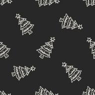 Christmas tree doodle seamless pattern background N4