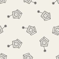 clock doodle seamless pattern background