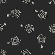 clock doodle seamless pattern background N2