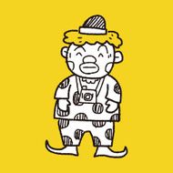clown doodle drawing N119
