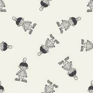 clown doodle drawing seamless pattern background N3