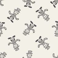 clown doodle drawing seamless pattern background N4