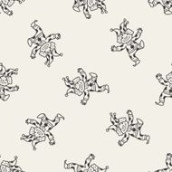 clown doodle drawing seamless pattern background N6