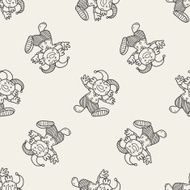 clown doodle drawing seamless pattern background N7