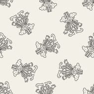 clown doodle drawing seamless pattern background N8