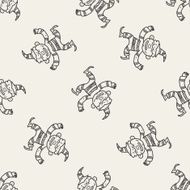 clown doodle drawing seamless pattern background N9