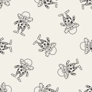 clown doodle drawing seamless pattern background N11