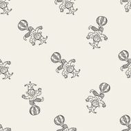 clown doodle drawing seamless pattern background N12