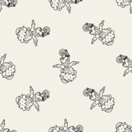 clown doodle drawing seamless pattern background N14