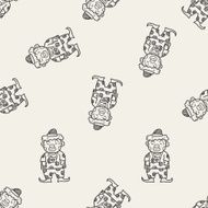 clown doodle drawing seamless pattern background N15