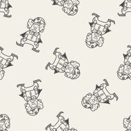 clown doodle drawing seamless pattern background N16