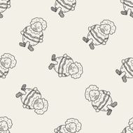 clown doodle drawing seamless pattern background N17