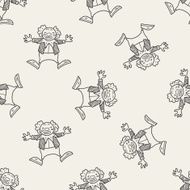 clown doodle drawing seamless pattern background N18