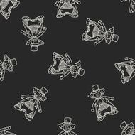 clown doodle drawing seamless pattern background N21