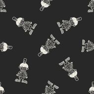 clown doodle drawing seamless pattern background N22