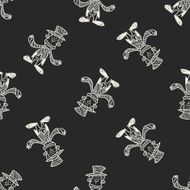 clown doodle drawing seamless pattern background N23