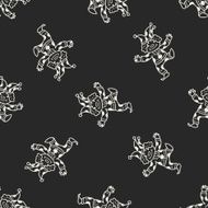 clown doodle drawing seamless pattern background N24