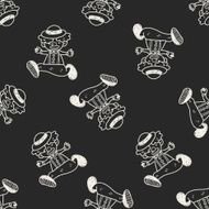clown doodle drawing seamless pattern background N25